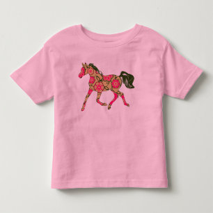 Floral Horse Toddler Ringer T-Shirt