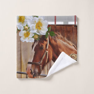 Floral Horses Bathroom Towel Sets
