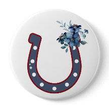 Floral Horseshoe Button