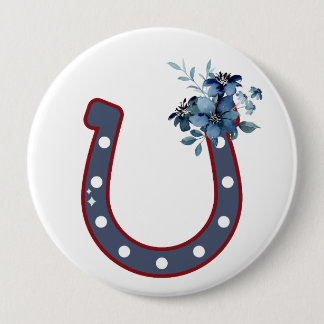 Floral Horseshoe Button