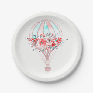 Floral Hot Air Balloon Easter Brunch Spring Party Paper Plate