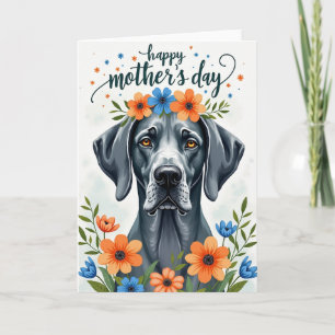 Floral Hound Mothers Day Card