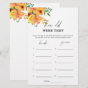 Floral How old were they bridal game