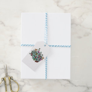 Floral Human Brain Mental Health Awareness Gift Tags
