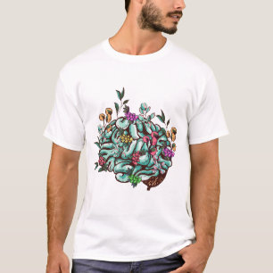 Floral Human Brain Mental Health Awareness T-Shirt