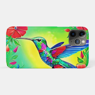 Floral Hummingbird Art Design iPhone 11 Pro Case