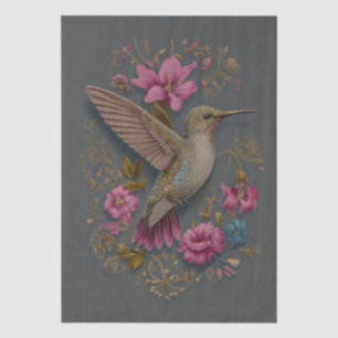 Floral Hummingbird Decoupage Tissue Paper