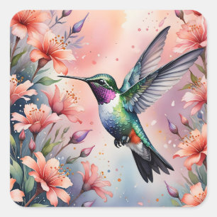 floral hummingbird stickers