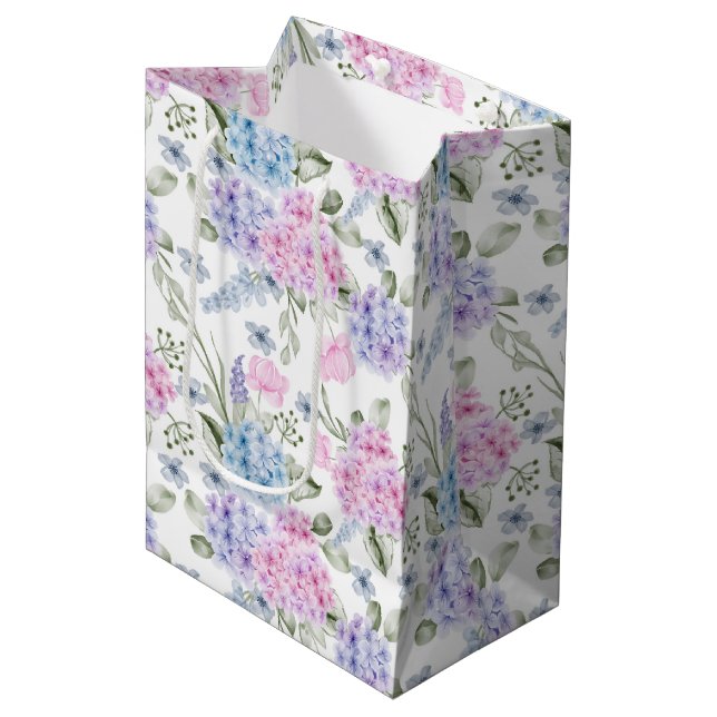 Floral Hydrangea Gift Bag (Front Angled)