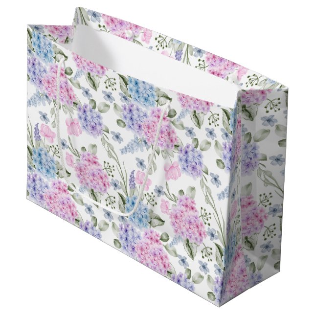 Floral Hydrangea Gift Bag (Front Angled)