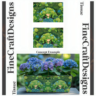 Floral Hydrangea Hat Fun Garden Decoupage R&L 146 Tissue Paper