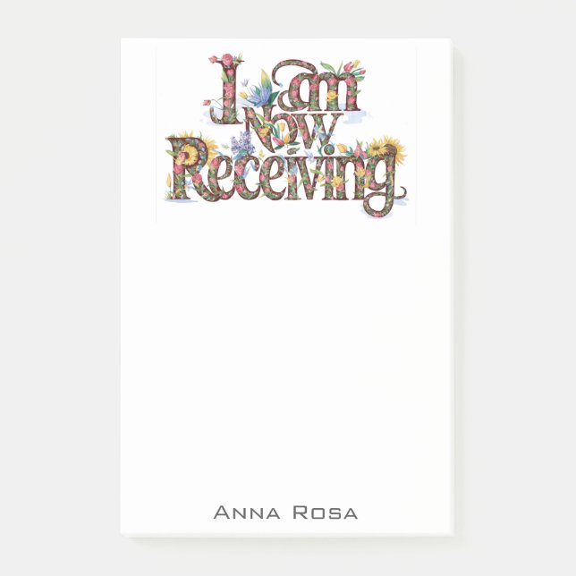 *~* Floral I AM NOW RECEIVING AP85 Manifesting 18 Post-it Notes (Front)