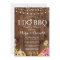 Floral I DO BBQ Couples Shower Coral Wood Invite