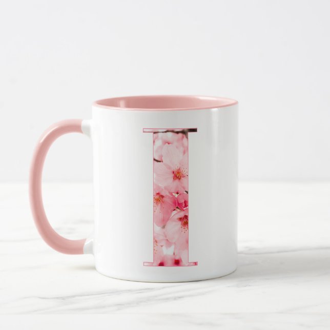 Floral I Initial Mug | Personalized Name & Traits (Gauche)