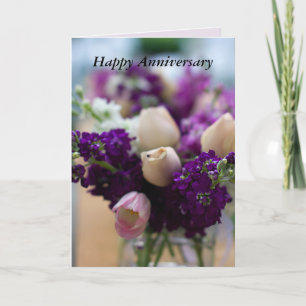 Floral I Love You Anniversary Card