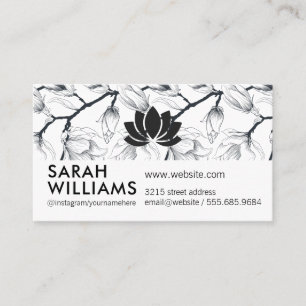 Floral Icon with Natural Flower Branches Business Card