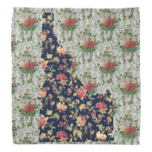 Floral Idaho State Bandana Two Tone High Contras