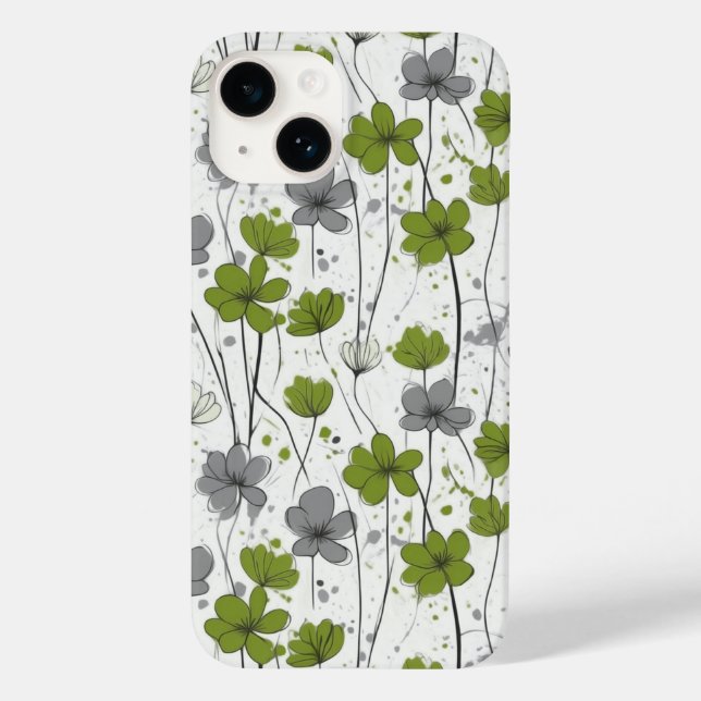 Floral illustration, abstract wildflowers, modern Case-Mate iPhone case (Back)