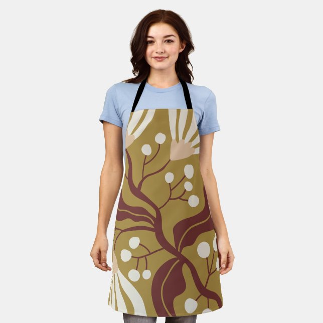 Floral Illustration Apron (Worn)