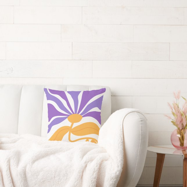 Floral Illustration Artwork Throw Pillow (Couch)
