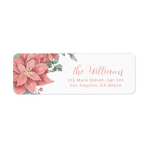 Floral Illustration Christmas Return Address