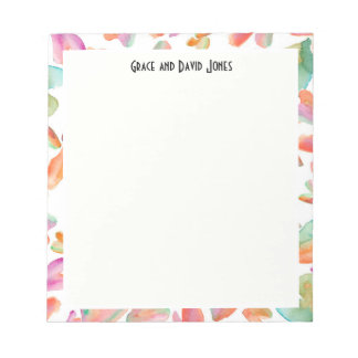 Floral illustration in striking blue and white hue notepad