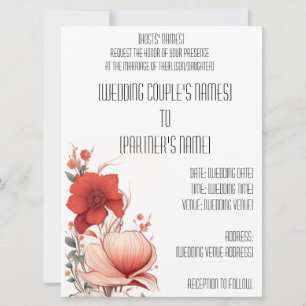 Floral Illustrative Deco Invitation