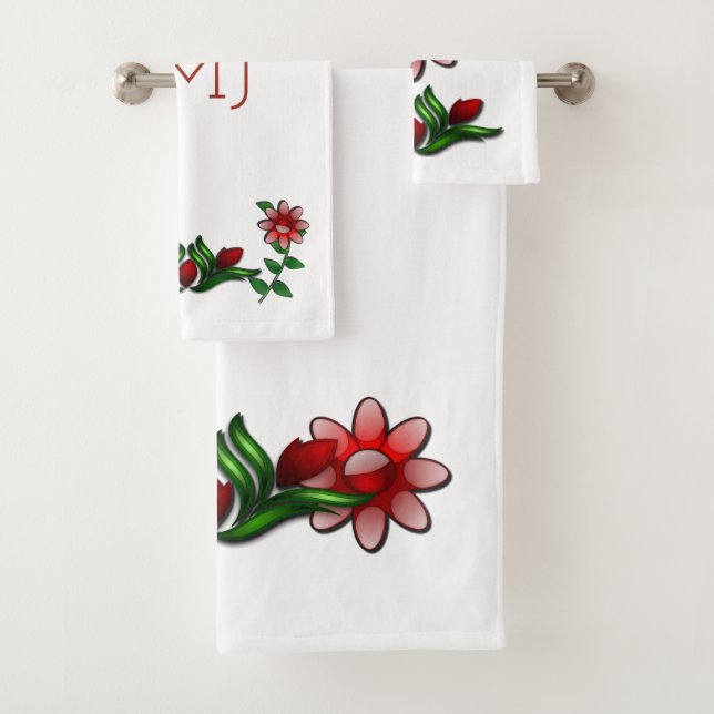 Floral Impressions Art Deco Bath Towel Set (Insitu)