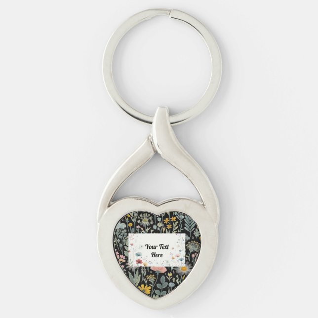 Floral Impressions: Customizable Keychain (Front)