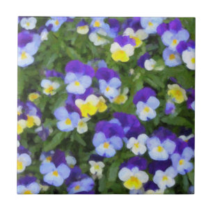 Floral Impressions Italian Pansies Tile Trivets