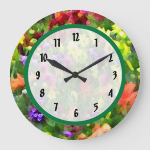 Floral Impressions Large Clock