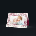 Floral Imprint | Horizontal Plum | Photo Holiday<br><div class="desc">This stylish holiday photo greeting card features delicate poinsettias,  berries,  and sprigs in plum over an ivory coloured background.  Easy to customize with your own photo and text!</div>