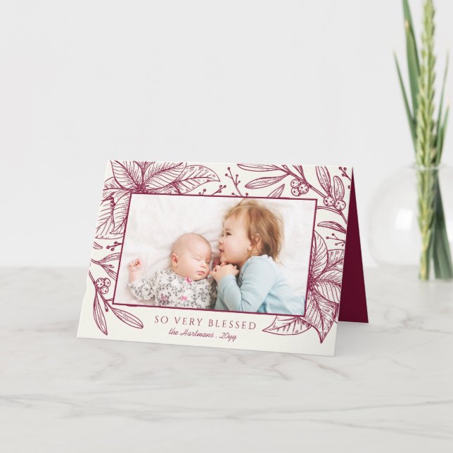 Floral Imprint | Horizontal Plum | Photo Holiday (Front)