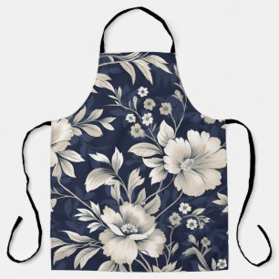 Floral in Blue Apron