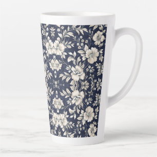Floral in Blue Latte Mug