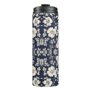 Floral in Blue Thermal Tumbler