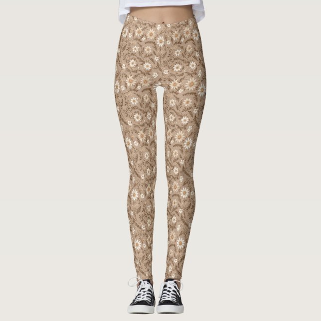 Floral in Earth Tones Leggings (Front)