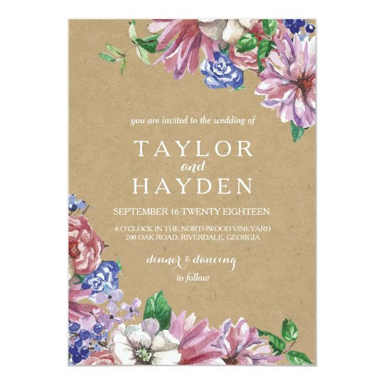 Floral in Love Wedding Card