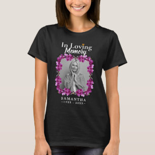Floral In Loving Memory Photo Loss of Mother T-Shi T-Shirt