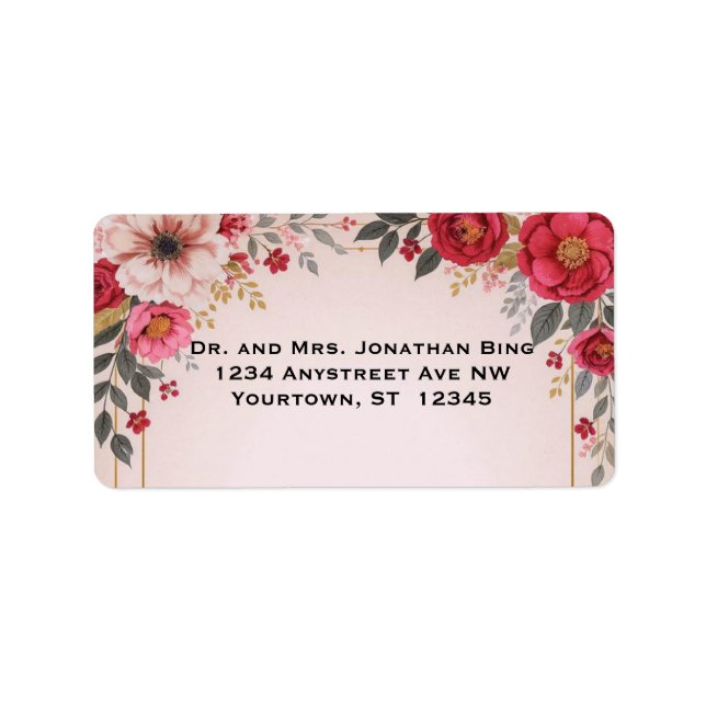 Floral in Pink Return Address Label (Front)