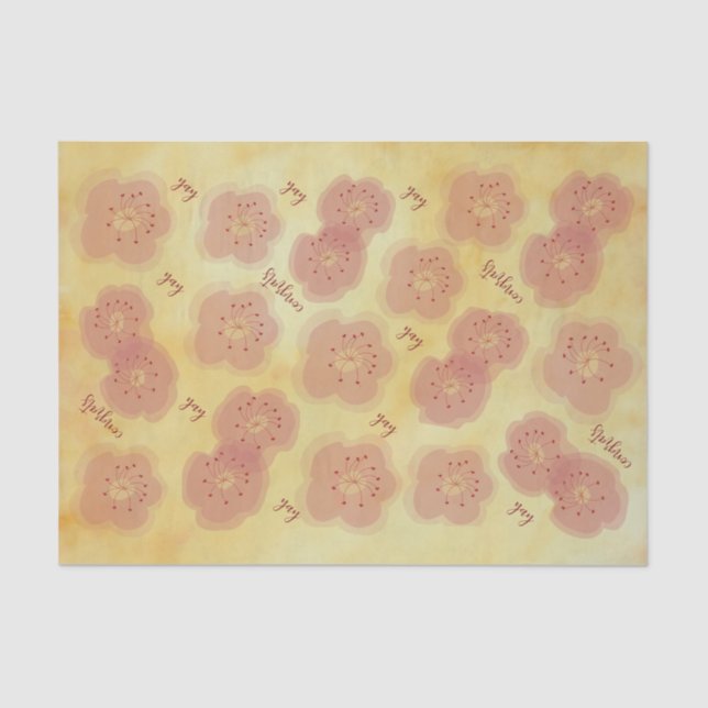 Floral in Pinks N Golds Tissue Paper (Front)