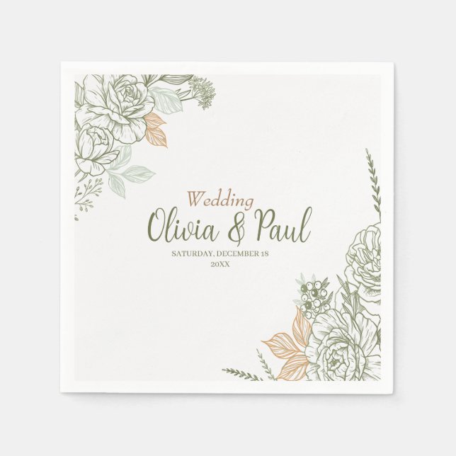 Floral in Trazors Napkin (Front)