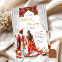 Floral India Rokka Mariage cérémonie Invitation
