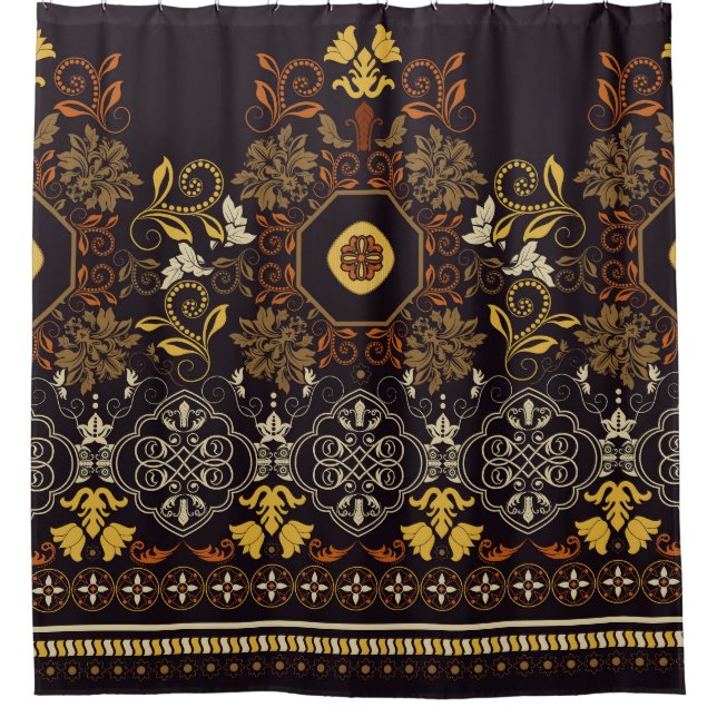 Floral Indian: Colourful Striped Seamless. (Front)