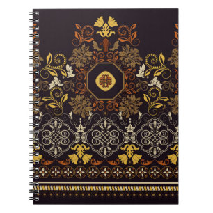 Floral Indian: Colourful Striped Seamless. Notebook