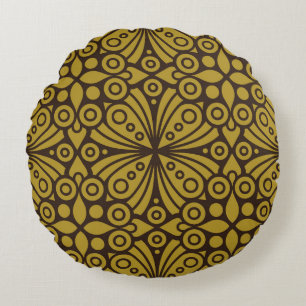 Floral Indian Pattern Layeredabstract, art, home d Round Pillow