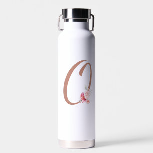 Floral Initial O Pattern Water Bottle