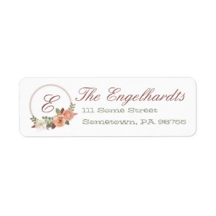 Floral Initial Personalized Return Address Labels