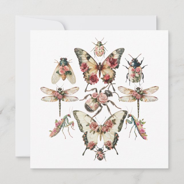 Floral Insects Invitation (Front)