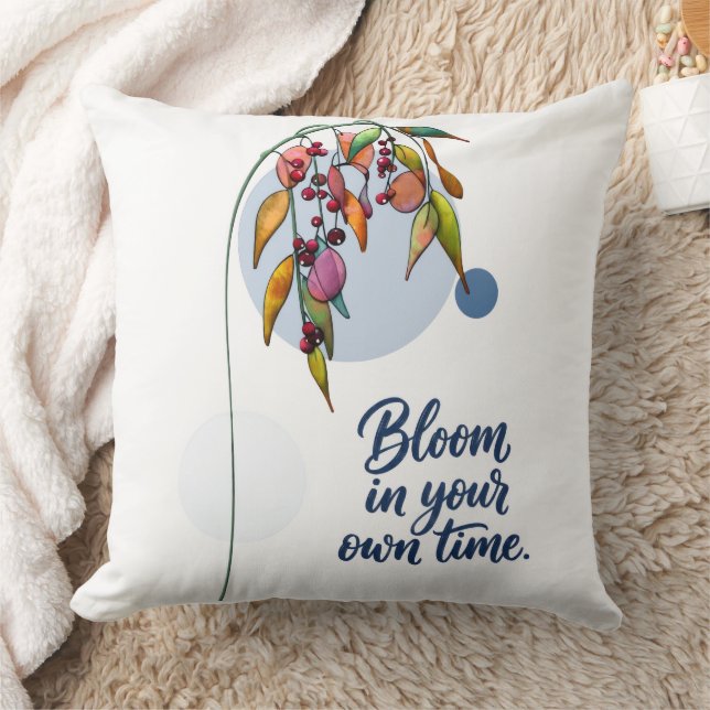 Floral Inspiration with Berries Throw Pillow (Blanket)